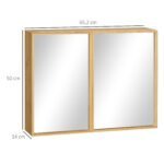 Pakabinama bambukinė vonios spintelė su veidrodinėmis durelėmis – Paveikslėlis 3