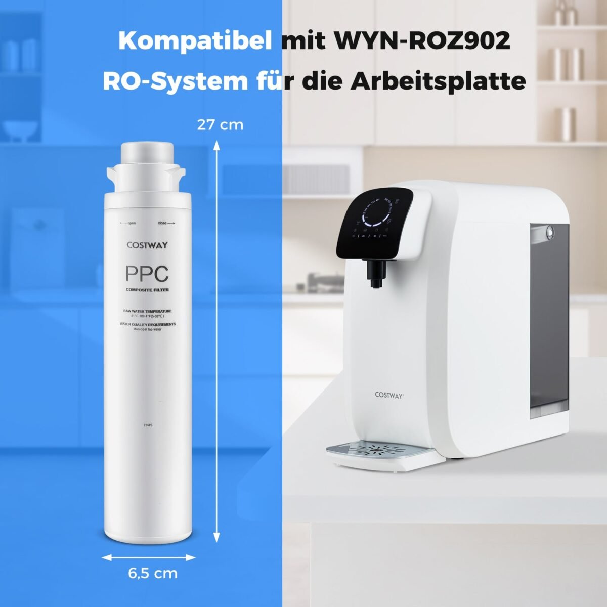 Pakeičiamas vandens filtras stacionariai RO sistemai su greitu montavimu (Balta) – Paveikslėlis 2