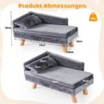 Pakelta naminių gyvūnėlių sofa su nuimama pagalvėle (Pilka) – Paveikslėlis 2