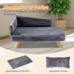 Pakelta naminių gyvūnėlių sofa su nuimama pagalvėle (Pilka) – Paveikslėlis 4