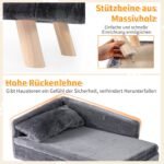 Pakelta naminių gyvūnėlių sofa su nuimama pagalvėle (Pilka) – Paveikslėlis 5