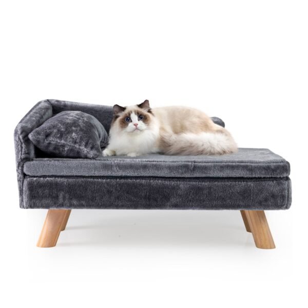 Pakelta naminių gyvūnėlių sofa su nuimama pagalvėle (Pilka)