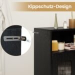 Pastatoma vonios spintelė su 2 durelėmis ir reguliuojama lentyna (Juoda) – Paveikslėlis 5