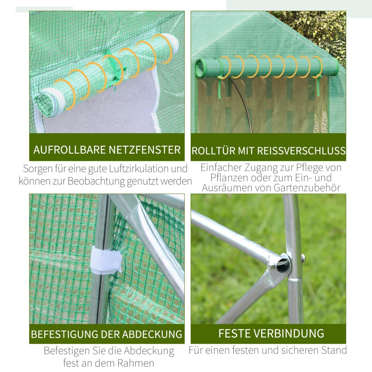 Plėvelinis šiltnamis su šlaitiniu stogu, 450x300x205 cm – Paveikslėlis 7