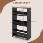 Plonas 4 lygių lentyninis vežimėlis su įkrovimo stotele (Ruda + Juoda) – Paveikslėlis 2