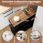 Plonas 4 lygių lentyninis vežimėlis su įkrovimo stotele (Ruda + Juoda) – Paveikslėlis 3