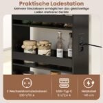 Plonas 4 lygių lentyninis vežimėlis su įkrovimo stotele (Ruda + Juoda) – Paveikslėlis 5