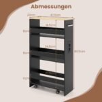 Plonas keturių aukštų vežimėlis-daiktadėžė su įkrovimo stotele (Juoda) – Paveikslėlis 2