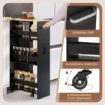 Plonas keturių aukštų vežimėlis-daiktadėžė su įkrovimo stotele (Juoda) – Paveikslėlis 4