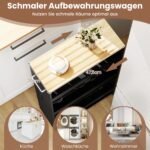 Plonas keturių aukštų vežimėlis-daiktadėžė su įkrovimo stotele (Juoda) – Paveikslėlis 5