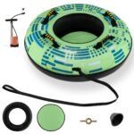 Pripučiamas sniego ratas su tempimo virve ir pompa (Tamsiai žalia)