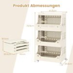 Ratuotas 4 pakopų skalbinių krepšys (Smėlio) – Paveikslėlis 2