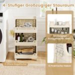 Ratuotas 4 pakopų skalbinių krepšys (Smėlio) – Paveikslėlis 3