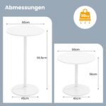 Reguliuojamo aukščio baro ir valgomojo stalas Ø 60 cm (dviejų vienetų komplektas) (Balta)