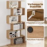 S formos 6 lentynų stovinanti lentyna erdvės daliklis (Natūrali) – Paveikslėlis 5