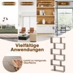 S-formos knygų lentyna su 6 skyriais (Pilka) – Paveikslėlis 3