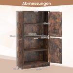 Sandėliavimo spintelė su 4 durelėmis ir reguliuojamomis lentynomis (Kaimiška ruda) – Paveikslėlis 2