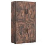 Sandėliavimo spintelė su 4 durelėmis ir reguliuojamomis lentynomis (Kaimiška ruda)