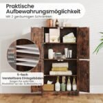 Sandėliavimo spintelė su 4 durelėmis ir reguliuojamomis lentynomis (Kaimiška ruda) – Paveikslėlis 3