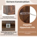 Sandėliavimo spintelė su 4 durelėmis ir reguliuojamomis lentynomis (Kaimiška ruda) – Paveikslėlis 4