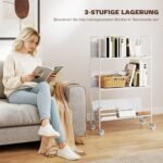 Siaura mobili 3 pakopų knygų lentyna – Paveikslėlis 6