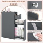 Siaura vonios spintelė su 4 pakopų saugojimo erdve (Pilka) – Paveikslėlis 5