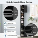 Siaura vonios spintelė su apšvietimu ir stalčiumi (Juoda) – Paveikslėlis 4