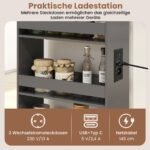 Siauras 4 aukštų sandėliavimo vežimėlis su įkrovimo stotele (Pilka) – Paveikslėlis 3