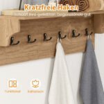 Sieninė kabykla su lentyna ir 6 kabliukais (Natūrali) – Paveikslėlis 4