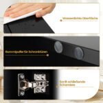 Sieninė vaistinėlė su dvigubomis veidrodinėmis durelėmis ir reguliuojama lentyna (Juoda) – Paveikslėlis 4