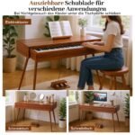 Skaitmeninis pianinas su 88 svertiniais klavišais ir ištraukiamu stalčiumi (Ruda) – Paveikslėlis 3