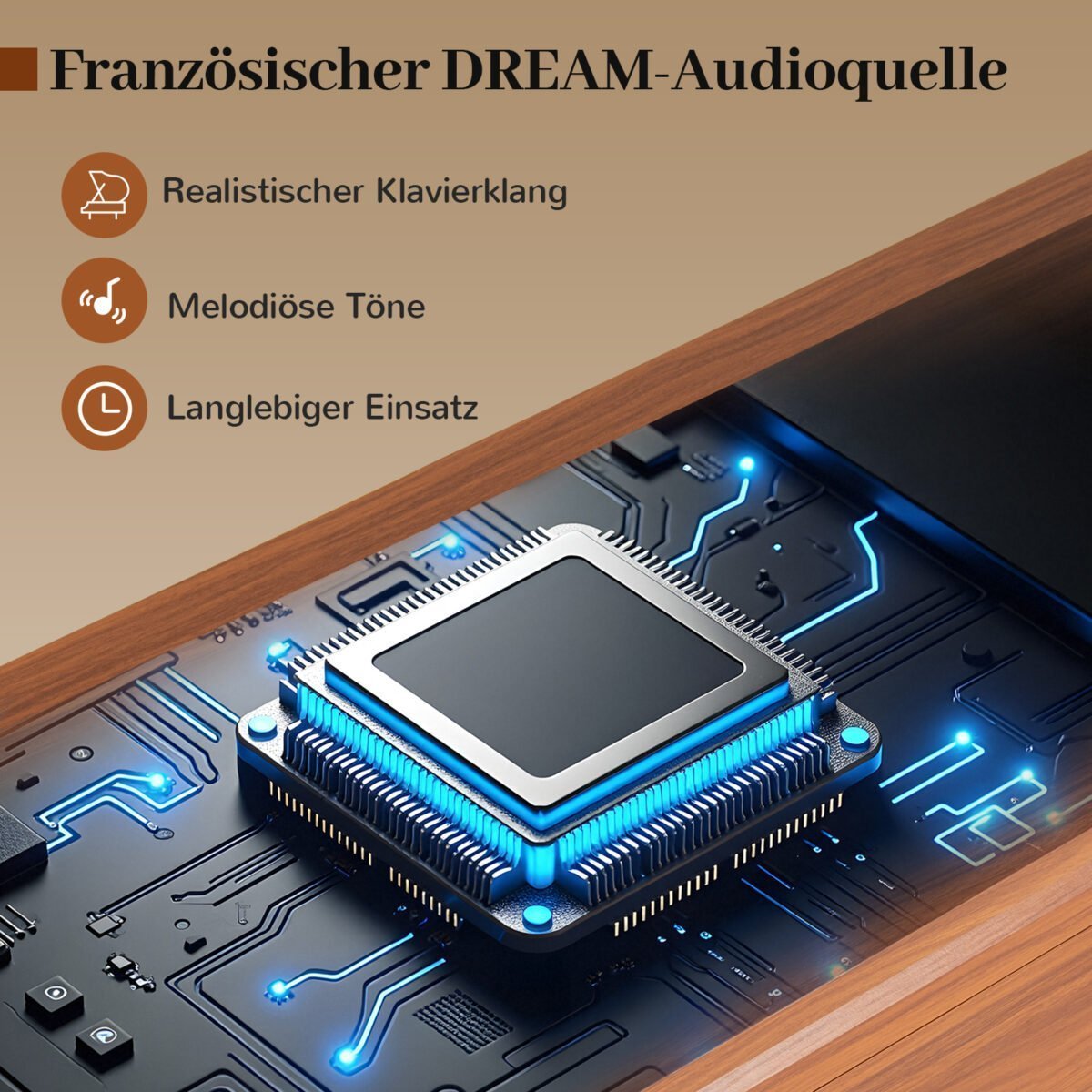 Skaitmeninis pianinas su 88 svertiniais klavišais ir ištraukiamu stalčiumi (Ruda) – Paveikslėlis 4