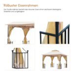 Sodo pavėsinė su ventiliuojamu dvigubu stogu ir tinkleliais nuo uodų – Paveikslėlis 5