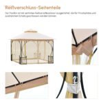 Sodo pavėsinė su ventiliuojamu dvigubu stogu ir tinkleliais nuo uodų – Paveikslėlis 7