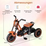 Vaikiškas triratukas su pedalais ir tvirtais ratais (Oranžinė) – Paveikslėlis 2
