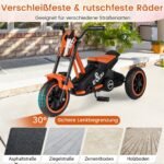Vaikiškas triratukas su pedalais ir tvirtais ratais (Oranžinė) – Paveikslėlis 4
