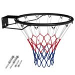Standartinis krepšinio lankas su tinklu Ø45 cm (Juoda)