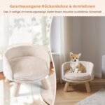 Stilinga gyvūnų sofa su apvalia pagalvėle ir pušies kojelėmis (Smėlio)
