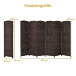 Sulankstoma 6 dalių erdvės pertvara su mediniu rėmu (Ruda) – Paveikslėlis 2