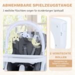 Sulankstoma maitinimo kėdutė su reguliuojamu atlošu ir gulima funkcija (Tamsiai pilka)
