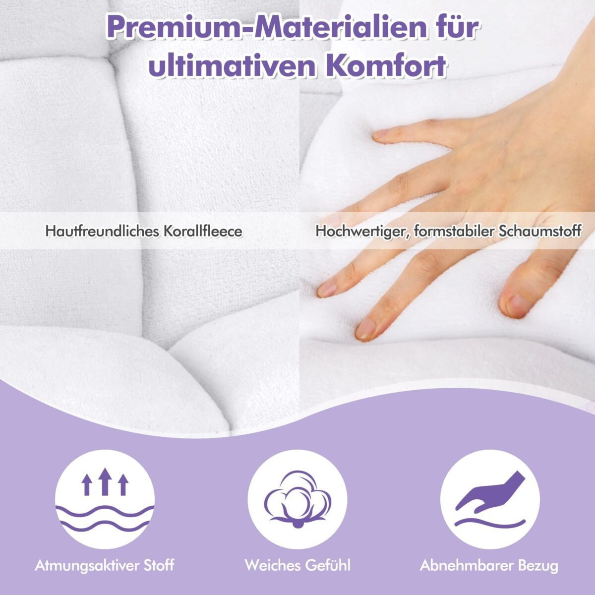 Sulankstoma reguliuojamo atlošo grindų kėdė-sofa (Balta)