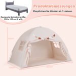 Sulankstoma vaikiška baldakimo palapinė dviaukštei lovai (Smėlio) – Paveikslėlis 2