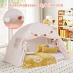 Sulankstoma vaikiška baldakimo palapinė dviaukštei lovai (Smėlio) – Paveikslėlis 3