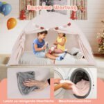 Sulankstoma vaikiška baldakimo palapinė dviaukštei lovai (Smėlio) – Paveikslėlis 4