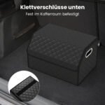 Odinė automobilio bagažinės daiktadėžė su dangčiu ir lanksčia pertvara (Juoda) – Paveikslėlis 5