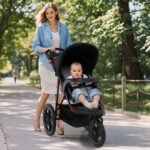 Sulankstomas bėgiojimo vežimėlis su reguliuojamu stogeliu (Juoda) – Paveikslėlis 2