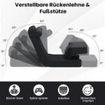 Sulankstomas daugiafunkcis grindų fotelis su 5 padėčių reguliuojamu atlošu (Juoda)