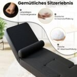 Sulankstomas grindų fotelis su 5 padėčių reguliuojamu atlošu (Juoda) – Paveikslėlis 3