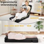 Sulankstomas grindų fotelis su 5 padėčių reguliuojamu atlošu (Juoda) – Paveikslėlis 4