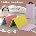 Sulankstomas gimnastikos kilimėlis su 5 segmentais ir rankenomis (Daugiaspalvė) – Paveikslėlis 5